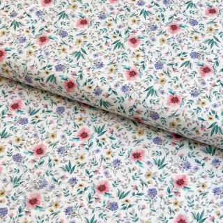 Baumwollstoff Flowers Tara off white design B digital print