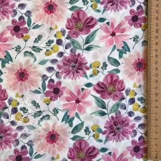 Baumwollstoff Flower Sonja mauve digital print