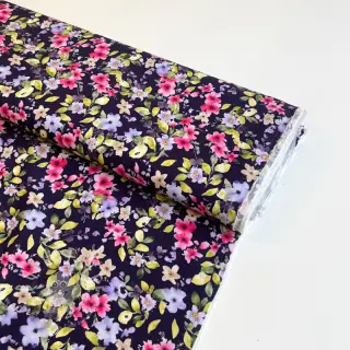 Viskosestoff RADIANCE Flower Uma navy digital print
