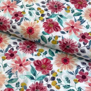 Baumwollstoff Flower Sonja red digital print