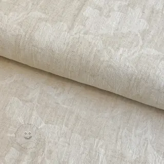 Baumwollstoff mit Leinen JACQUARD Flowers natural