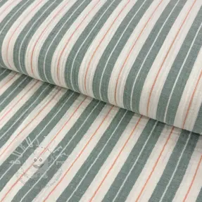 Double gauze/musselin YARN DYED Line green