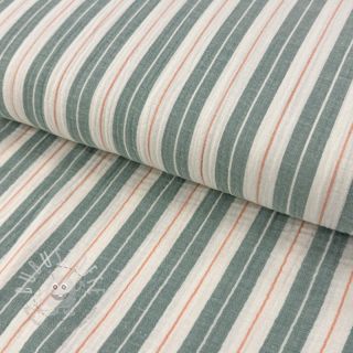 Double gauze/musselin YARN DYED Line green