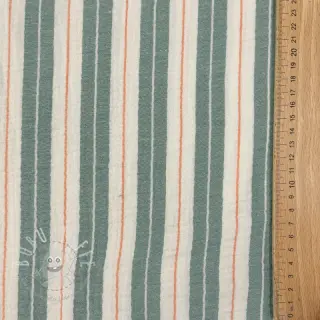 Double gauze/musselin YARN DYED Line green