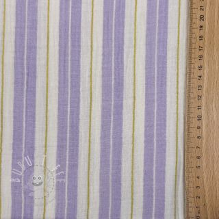 Double gauze/musselin YARN DYED Line purple