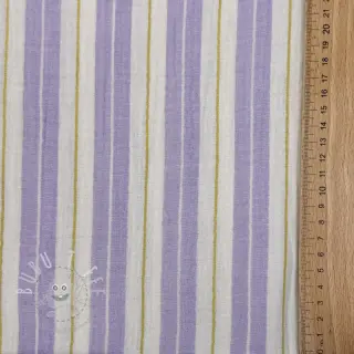 Double gauze/musselin YARN DYED Line purple