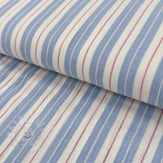 Double gauze/musselin YARN DYED Line blue