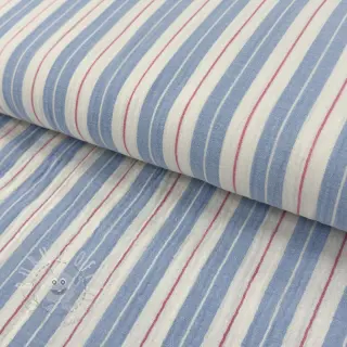 Double gauze/musselin YARN DYED Line blue