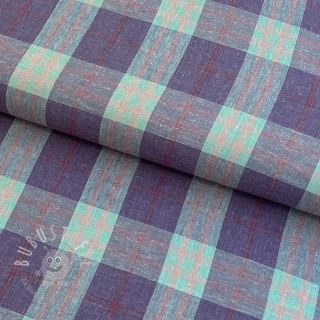 Viskosestoff leinen YARN DYED Square green