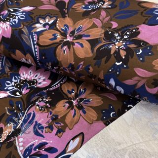 Sweatstoff Flowers Mici brown digital print