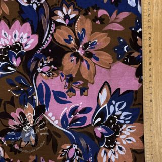 Sweatstoff Flowers Mici brown digital print