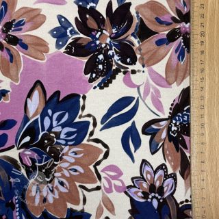 Sweatstoff Flowers Mici ecru digital print