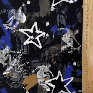 Sweatstoff Graffiti black digital print