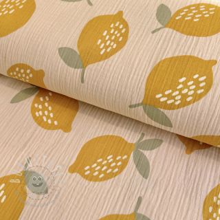 Double gauze/musselin Lemons sand