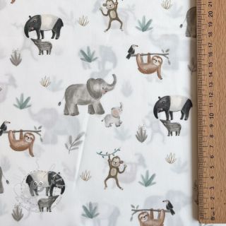 Baumwollstoff Safari off white digital print