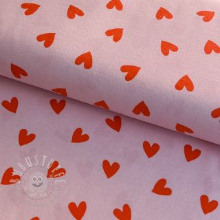 Baumwollstoff FLANNEL Hearts pink