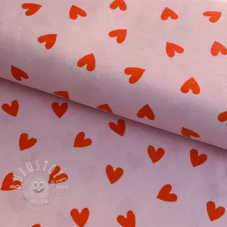 Baumwollstoff FLANNEL Hearts pink