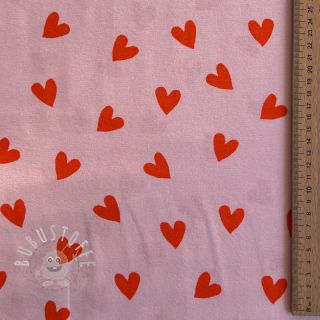 Baumwollstoff FLANNEL Hearts pink