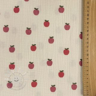 Double gauze/musselin Fruits apple natural