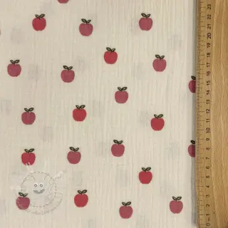 Double gauze/musselin Fruits apple natural