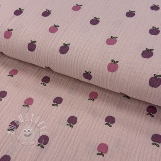 Double gauze/musselin Fruits apple soft rose