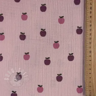 Double gauze/musselin Fruits apple soft rose