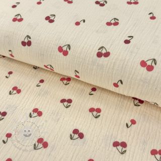 Double gauze/musselin Fruits cherry natural
