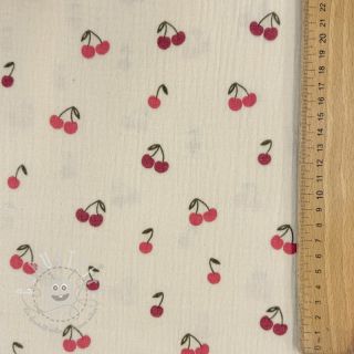 Double gauze/musselin Fruits cherry natural