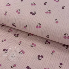 Double gauze/musselin Fruits cherry soft rose
