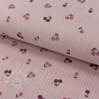 Double gauze/musselin Fruits cherry soft rose