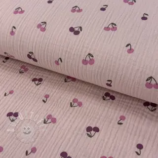 Double gauze/musselin Fruits cherry soft rose
