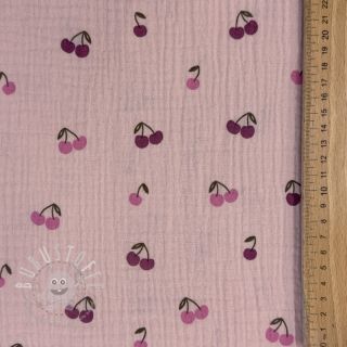 Double gauze/musselin Fruits cherry soft rose