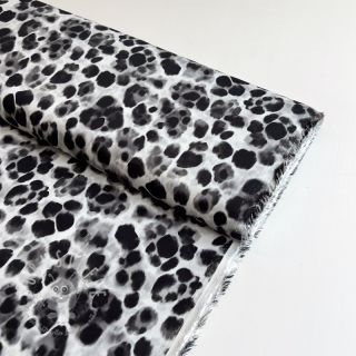 Viskosestoff SATIN Animal skin black digital print