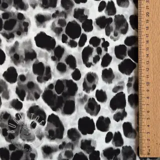 Viskosestoff SATIN Animal skin black digital print