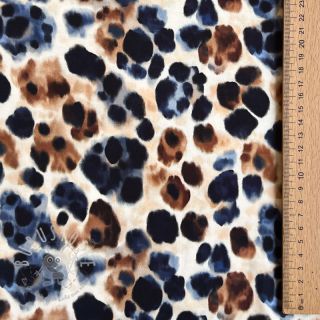 Viskosestoff SATIN Animal skin ecru digital print