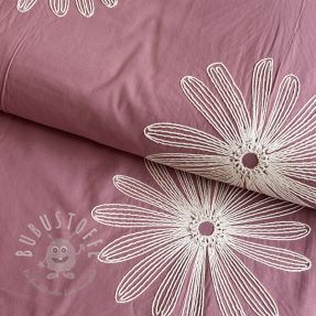 Baumwollstoff EMBROIDERY Flowie mauve