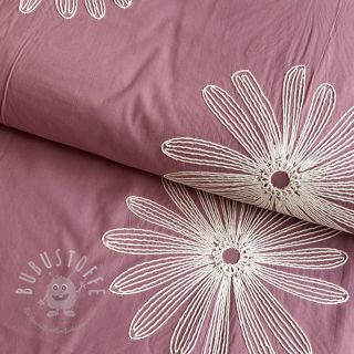Baumwollstoff EMBROIDERY Flowie mauve