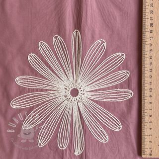 Baumwollstoff EMBROIDERY Flowie mauve