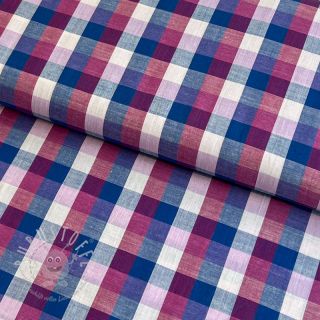 Baumwollstoff YARN DYED Square cerise