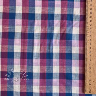 Baumwollstoff YARN DYED Square cerise