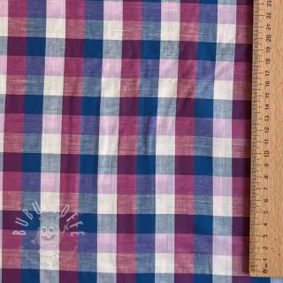 Baumwollstoff YARN DYED Square cerise