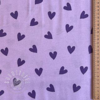 Baumwollstoff FLANNEL Hearts lavender