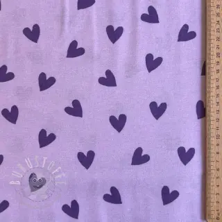 Baumwollstoff FLANNEL Hearts lavender
