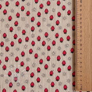 Cord STRETCH Little strawberries light sand