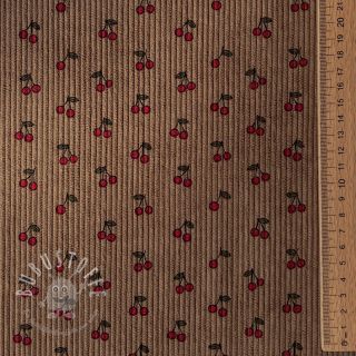 Cord STRETCH Little cherry taupe