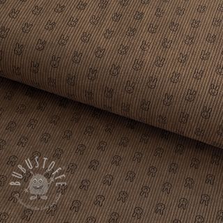 Cord STRETCH Little bunny taupe