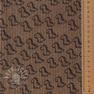 Cord STRETCH Little dino taupe