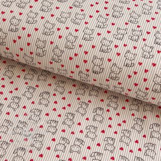 Cord STRETCH Little foxes light sand