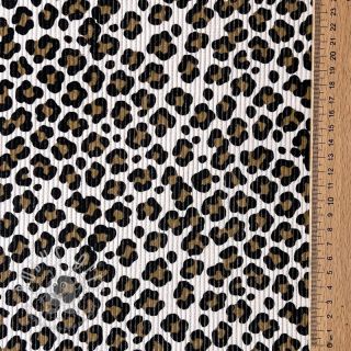 Cord STRETCH Little Leopard light sand