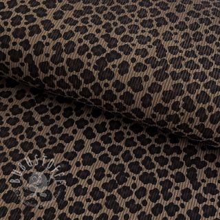 Cord STRETCH Little Leopard taupe